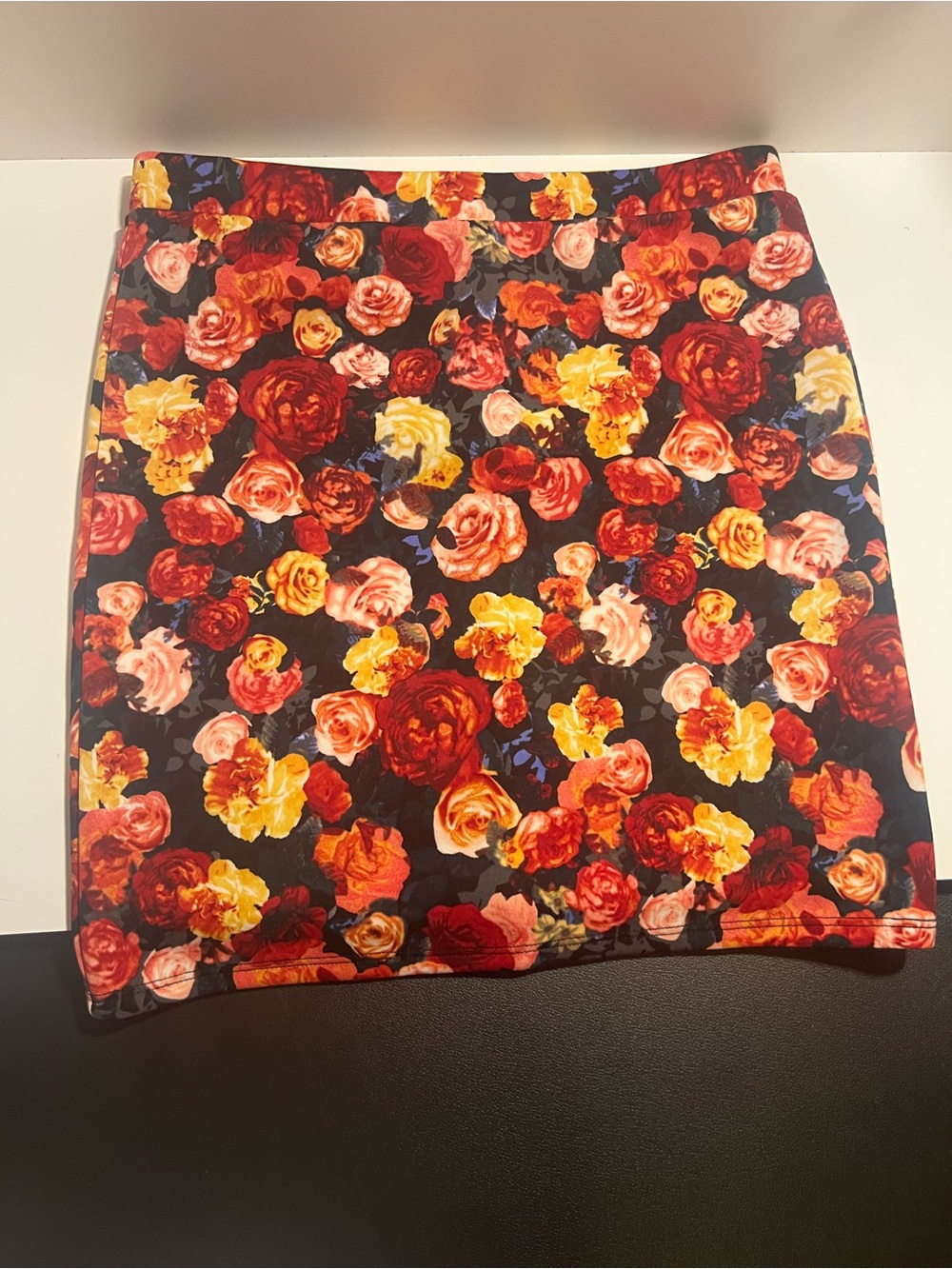 Forever 21 Floral Midi Pencil Skirt in Red, Yellow, Pink